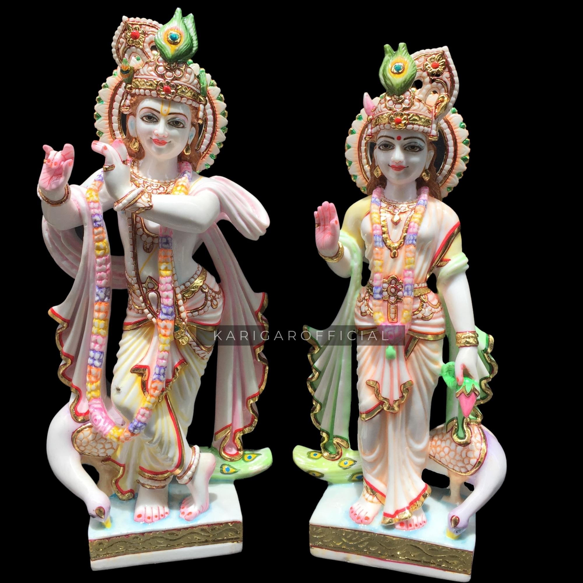 Radha Krishna Statue, Hindu God Home Decor Mandir Murti, 14 Inches Radha  Krishna Idol Divine Couple, God of Love, Hare Krishna Gift Ideas - Etsy
