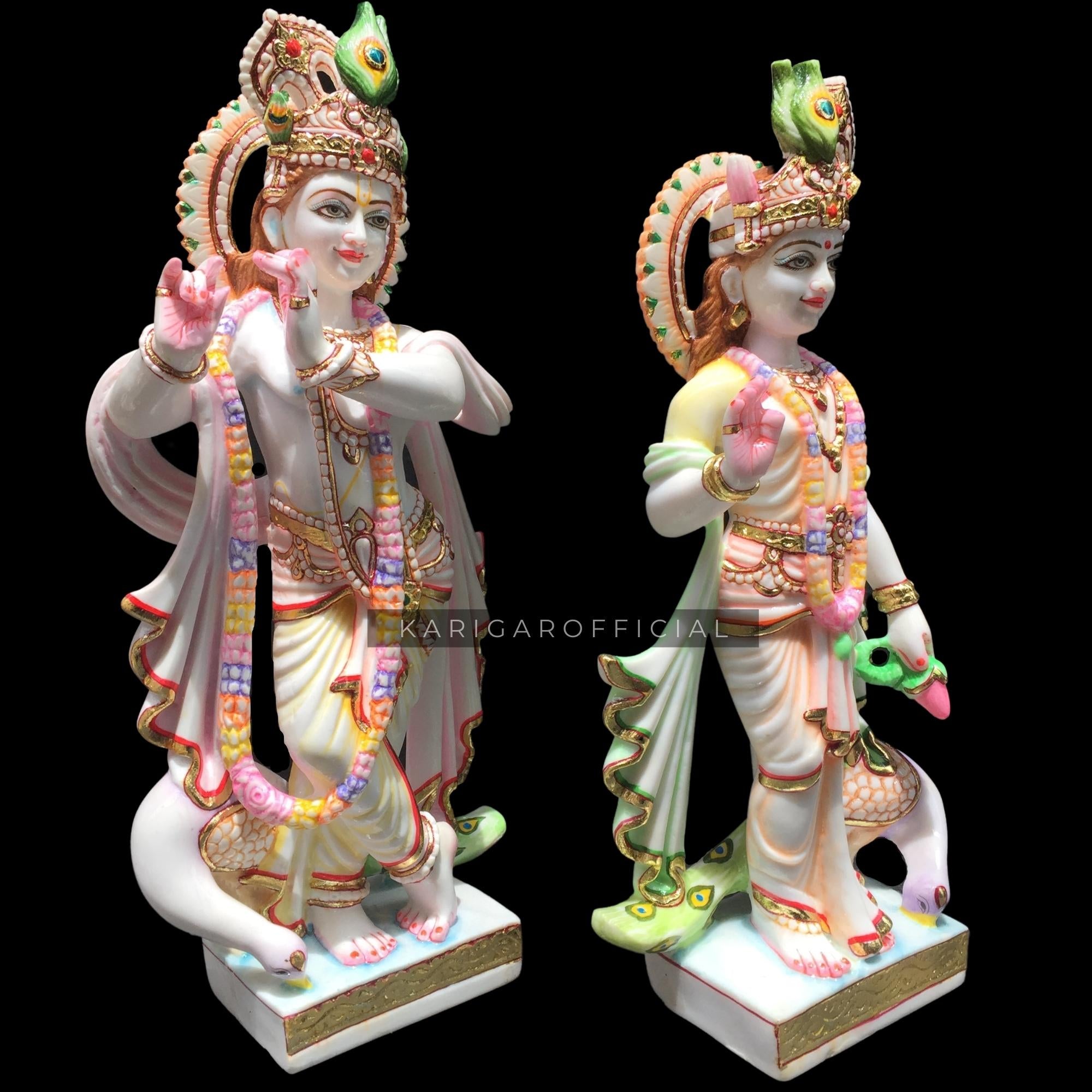 Buy Chaque Decor Radha Krishna With Flute Handpainted Idol For Success &  Gifts/Pooja Room/Home Decoration(6x3.5x9) (Multi) Online at Best Prices in  India - JioMart.