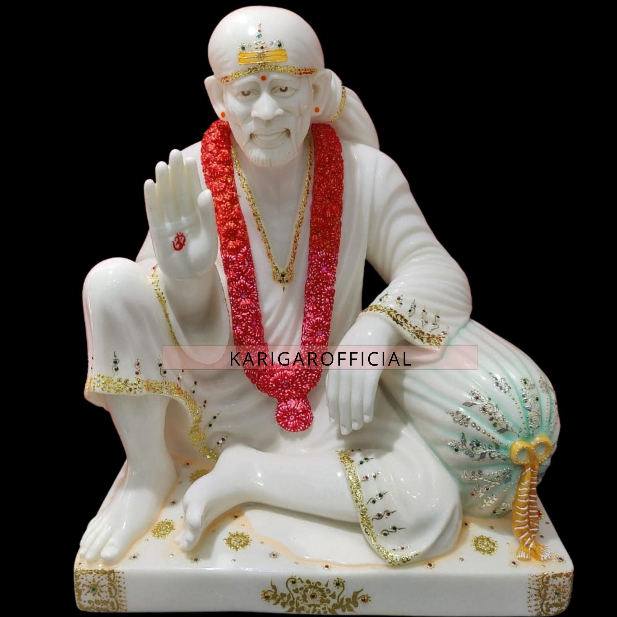 SOLD Brass Abhaya Mudra Sai Baba Statue 18